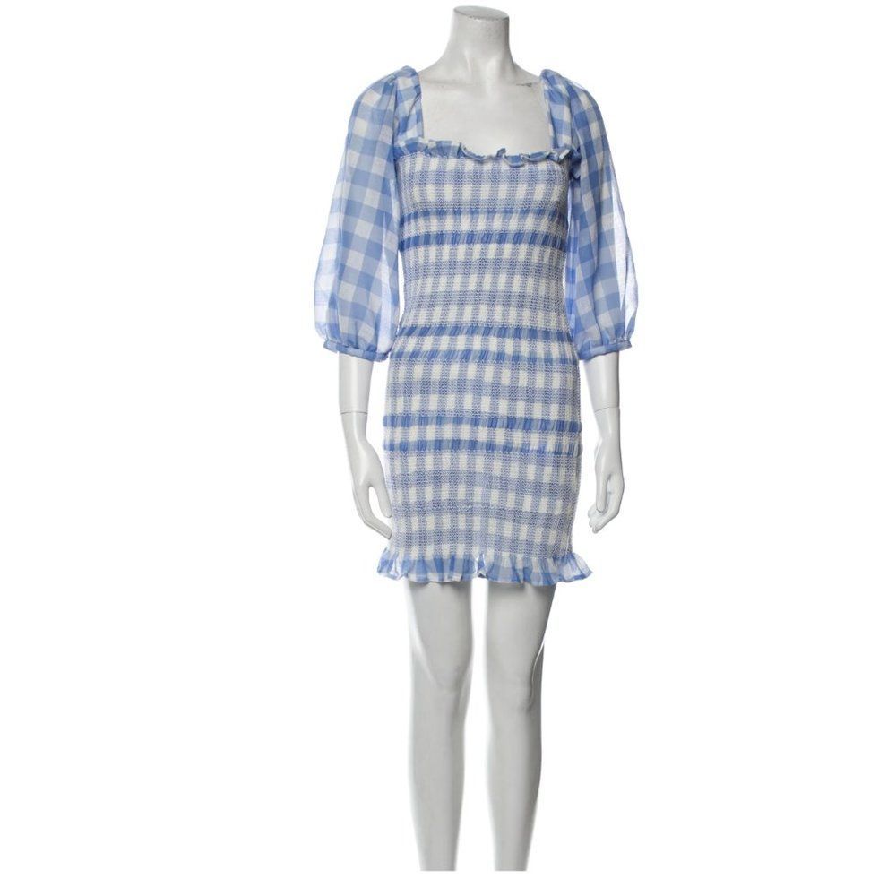 Capulet "Siobhan" Stretchy Plaid Puff Sleeve short dress Revolve